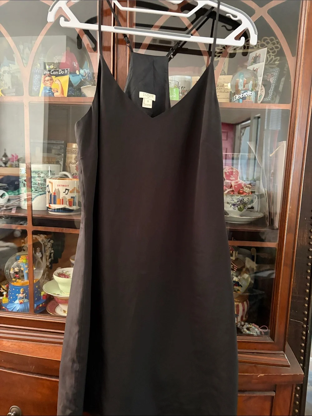 J. Crew Black Silk Blend Slip Mini Dress